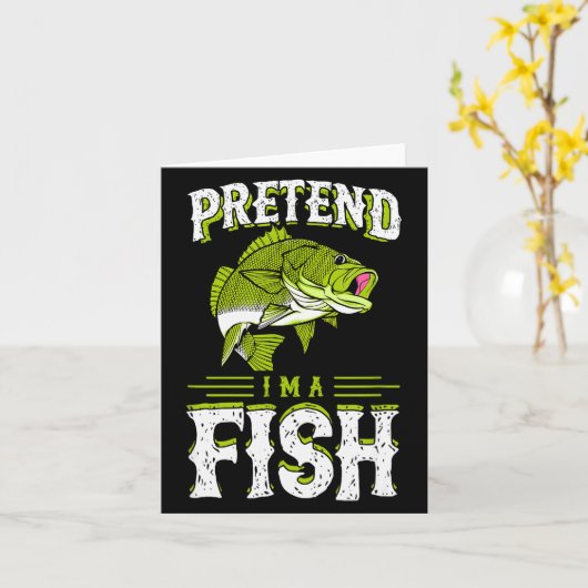 Pretend I'm A Fish B Funny Cute Lazy Halloween Cos Kaart (Gele Bloem)