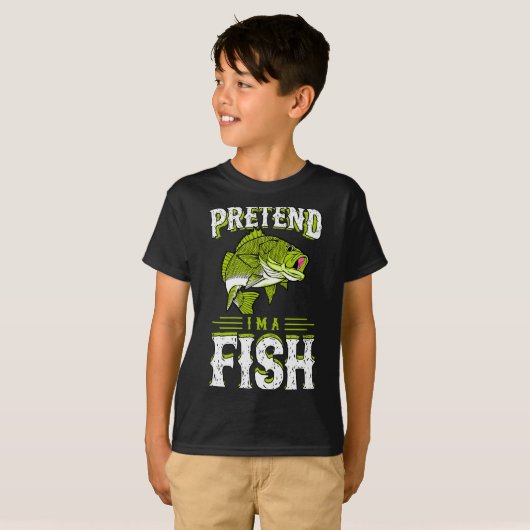 Pretend I'm A Fish B Funny Cute Lazy Halloween Cos T-shirt (Voorkant volledig)