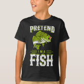 Pretend I'm A Fish B Funny Cute Lazy Halloween Cos T-shirt (Voorkant)