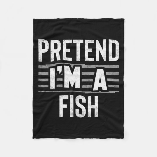 Pretend I'm A Fish Funny Halloween Costume Gift  Fleece Deken (Voorkant)