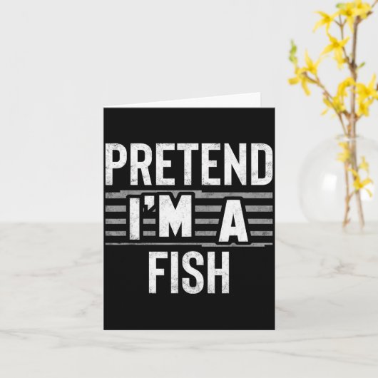 Pretend I'm A Fish Funny Halloween Costume Gift  Kaart (Gele Bloem)