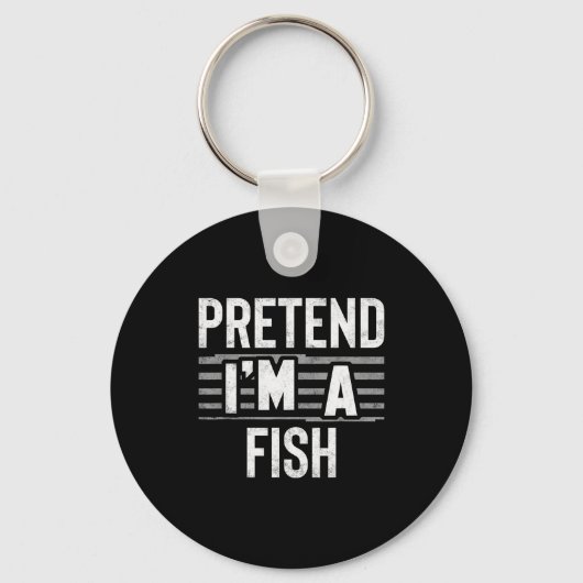 Pretend I'm A Fish Funny Halloween Costume Gift Sleutelhanger (Voorkant)