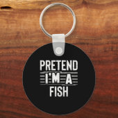 Pretend I'm A Fish Funny Halloween Costume Gift Sleutelhanger (Voorkant)