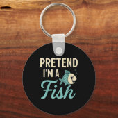 Pretend I'm A Fish Funny Lazy Costume Party Easy H Sleutelhanger (Voorkant)