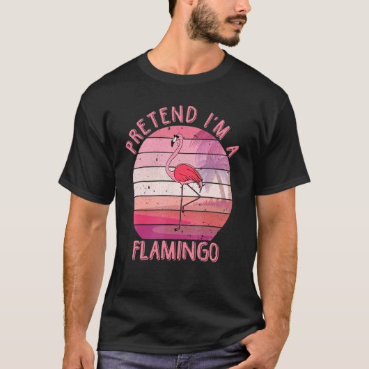 Pretend I'm A Flamingo Halloween Costume Party T-shirt (Voorkant)