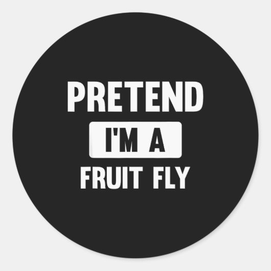 Pretend I'm A Fruit Fly Funny Halloween Costume  Ronde Sticker (Voorkant)