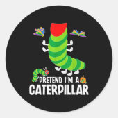 Pretend I'm A Funny Lazy Halloween Costume Ronde Sticker (Voorkant)