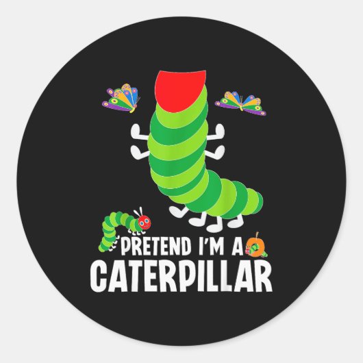 Pretend I'm A Funny Lazy Halloween Costume Ronde Sticker (Voorkant)