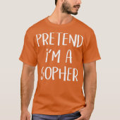 Pretend Im A Gopher Costume Funny Halloween T-shirt (Voorkant)