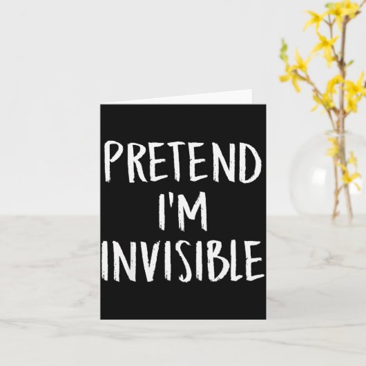Pretend I'm A Invisible Family Funny Halloween Par Kaart (Gele Bloem)