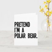 Pretend I'm A Lar Bear Funny Halloween Party Costu Kaart (Gele Bloem)