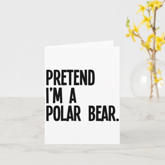 Pretend I'm A Lar Bear Funny Halloween Party Costu Kaart (Gele Bloem)