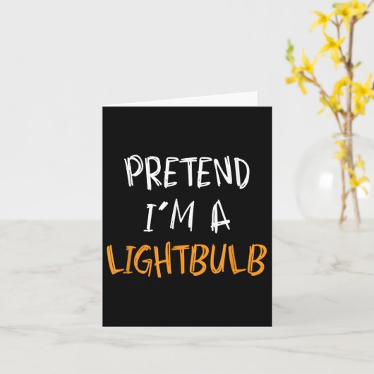 Pretend I'm A Lightbulb Funny Lazy Halloween Costu Kaart (Gele Bloem)