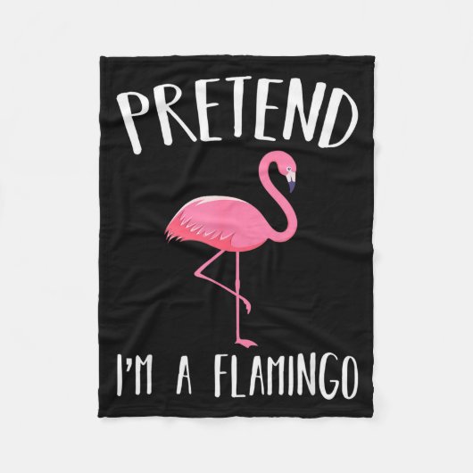 Pretend I'm A Nk Flamingo Funny Halloween Costume Fleece Deken (Voorkant)