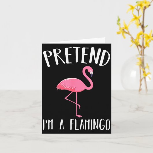 Pretend I'm A Nk Flamingo Funny Halloween Costume  Kaart (Gele Bloem)
