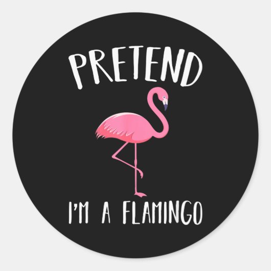 Pretend I'm A Nk Flamingo Funny Halloween Costume Ronde Sticker (Voorkant)