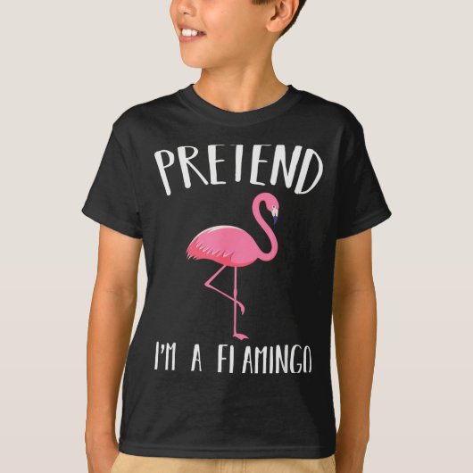 Pretend I'm A Nk Flamingo Funny Halloween Costume T-shirt (Voorkant)