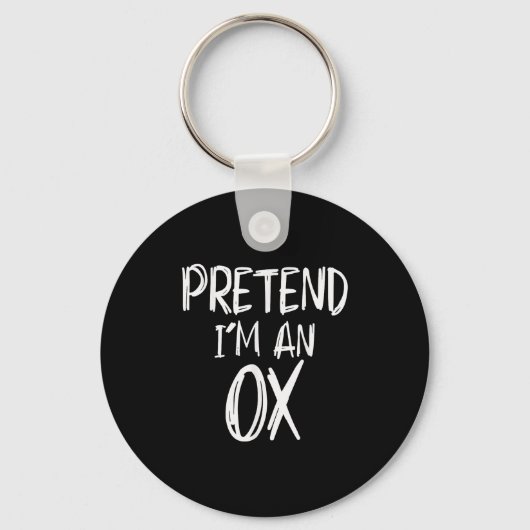 Pretend I'm A Ox Costume Halloween Party Family La Sleutelhanger (Voorkant)