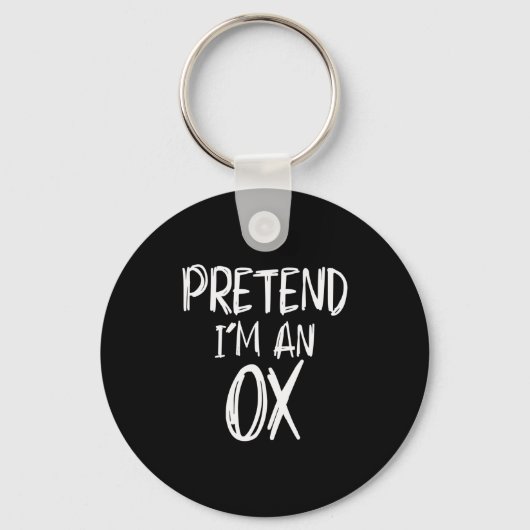 Pretend I'm A Ox Costume Halloween Party Family La Sleutelhanger (Voorkant)