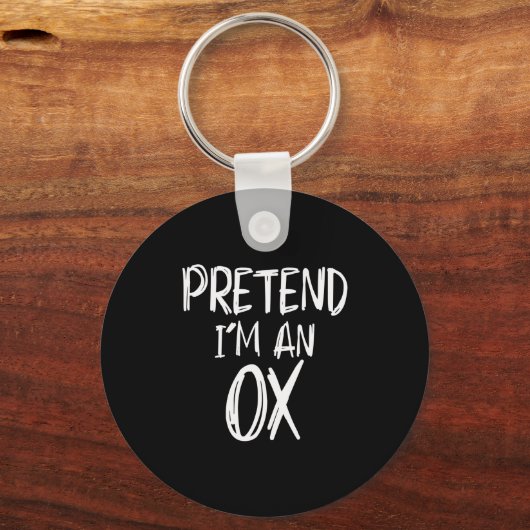 Pretend I'm A Ox Costume Halloween Party Family La Sleutelhanger (Voorkant)