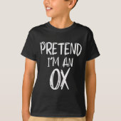 Pretend I'm A Ox Costume Halloween Party Family La T-shirt (Voorkant)