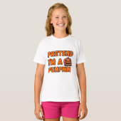 Pretend I'm a Pumpkin Funny Halloween Classic  T-shirt (Voorkant volledig)