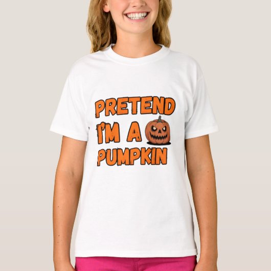 Pretend I'm a Pumpkin Funny Halloween Classic  T-shirt (Voorkant)