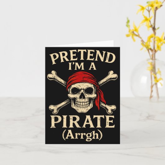 Pretend Im A Rate Arrgh Skull Crossbones Men Women Kaart (Gele Bloem)
