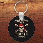 Pretend Im A Rate Arrgh Skull Crossbones Men Women Sleutelhanger (Voorkant)