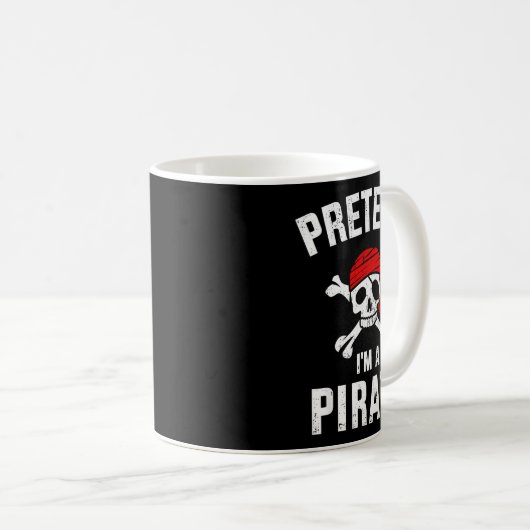 Pretend I'm A Rate Funny Lazy Easy Diy Halloween C Koffiemok (Voorkant rechts)