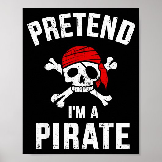 Pretend I'm A Rate Funny Lazy Easy Diy Halloween C Poster (Voorkant)