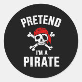 Pretend I'm A Rate Funny Lazy Easy Diy Halloween C Ronde Sticker (Voorkant)