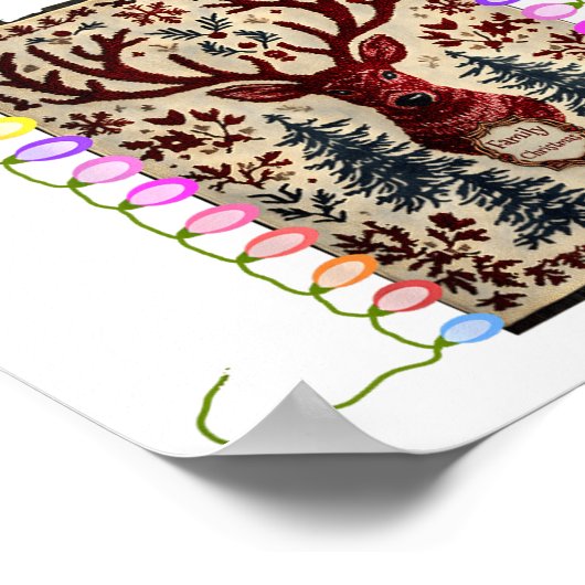 Pretend I'm A Reindeer Funny Deer Xmas Lights Ugly Poster (Hoek)