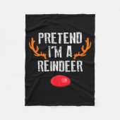 Pretend I'm A Reindeer Funny Lazy Christmas Mens W Fleece Deken (Voorkant)