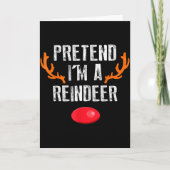 Pretend I'm A Reindeer Funny Lazy Christmas Mens W Kaart (Voorkant)