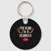 Pretend I'm A Reindeer Funny Lazy Christmas Mens W Sleutelhanger (Voorkant)