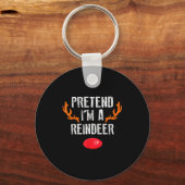 Pretend I'm A Reindeer Funny Lazy Christmas Mens W Sleutelhanger (Voorkant)