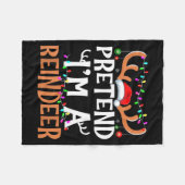 Pretend I'm A Reindeer Lazy Mens Womens Christmas  Fleece Deken (Voorkant (Horizontaal))