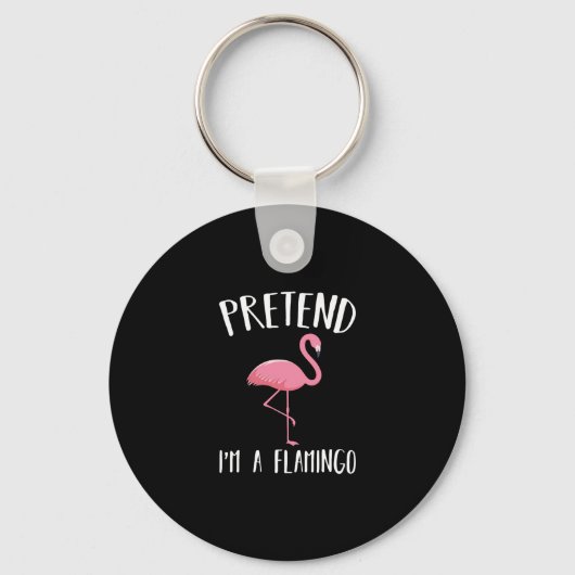 Pretend Im a roze Flamingo Funny Halloween Costume Sleutelhanger (Voorkant)