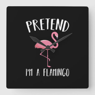 Pretend Im a roze Flamingo Funny Halloween Costume Vierkante Klok