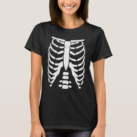 Pretend I'm A Skeleton Rib Cage Heart X Ray Hallo T-shirt (Voorkant)