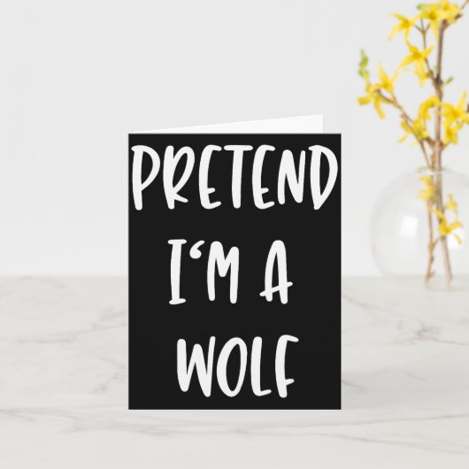 Pretend Im A Wolf Funny Lazy Halloween Party Costu Kaart (Gele Bloem)