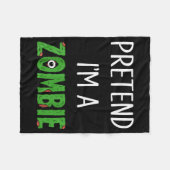 Pretend I'm A Zombie Lazy Funny Zombie Halloween C Fleece Deken (Voorkant (Horizontaal))