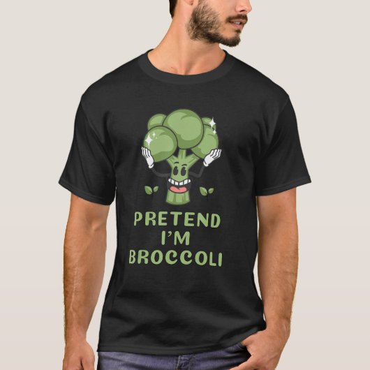 Pretend I'm Broccoli  Lazy Costume Halloween Party T-shirt (Voorkant)
