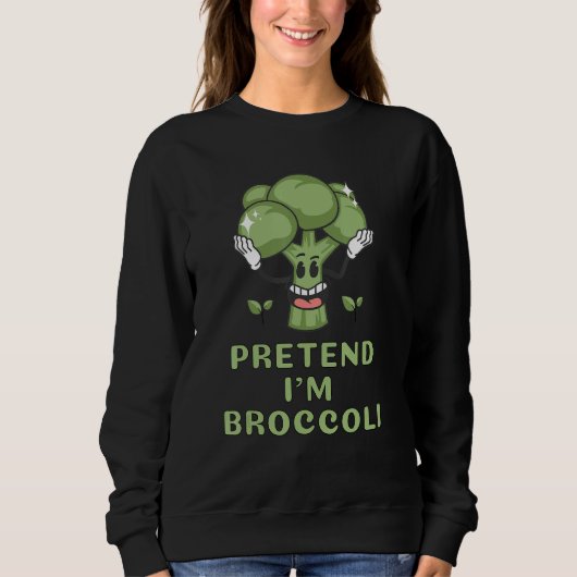 Pretend I'm Broccoli  Lazy Costume Halloween Party Trui (Voorkant)