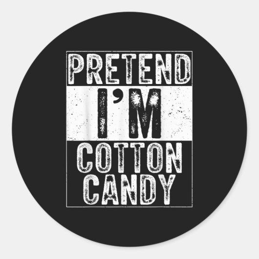Pretend I'm Cotton Candy Family Women Men Costume Ronde Sticker (Voorkant)