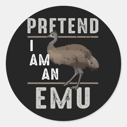 Pretend In Een Emu Vogel Halloween Kostuum Emus An Ronde Sticker (Voorkant)