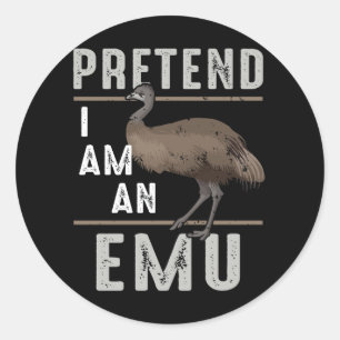 Pretend In Een Emu Vogel Halloween Kostuum Emus An Ronde Sticker
