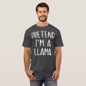 Pretend Llama Costume Halloween Lazy Easy T-shirt (Voorkant volledig)
