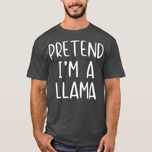 Pretend Llama Costume Halloween Lazy Easy T-shirt (Voorkant)